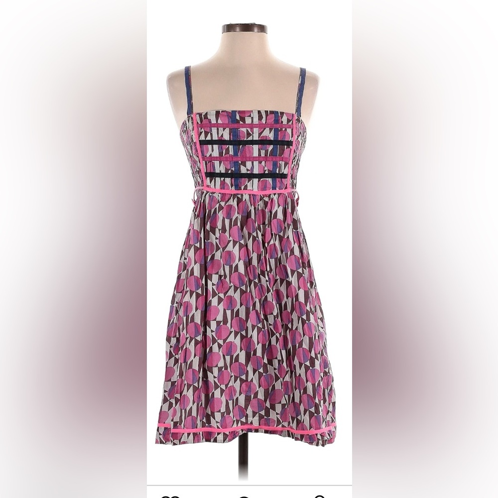 Free People 100% Cotton Graphic Aztec Or Tribal Print Sundress Sz 2